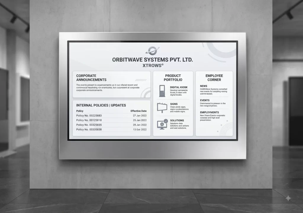 XTROWS Digital Notice Board — view 3
